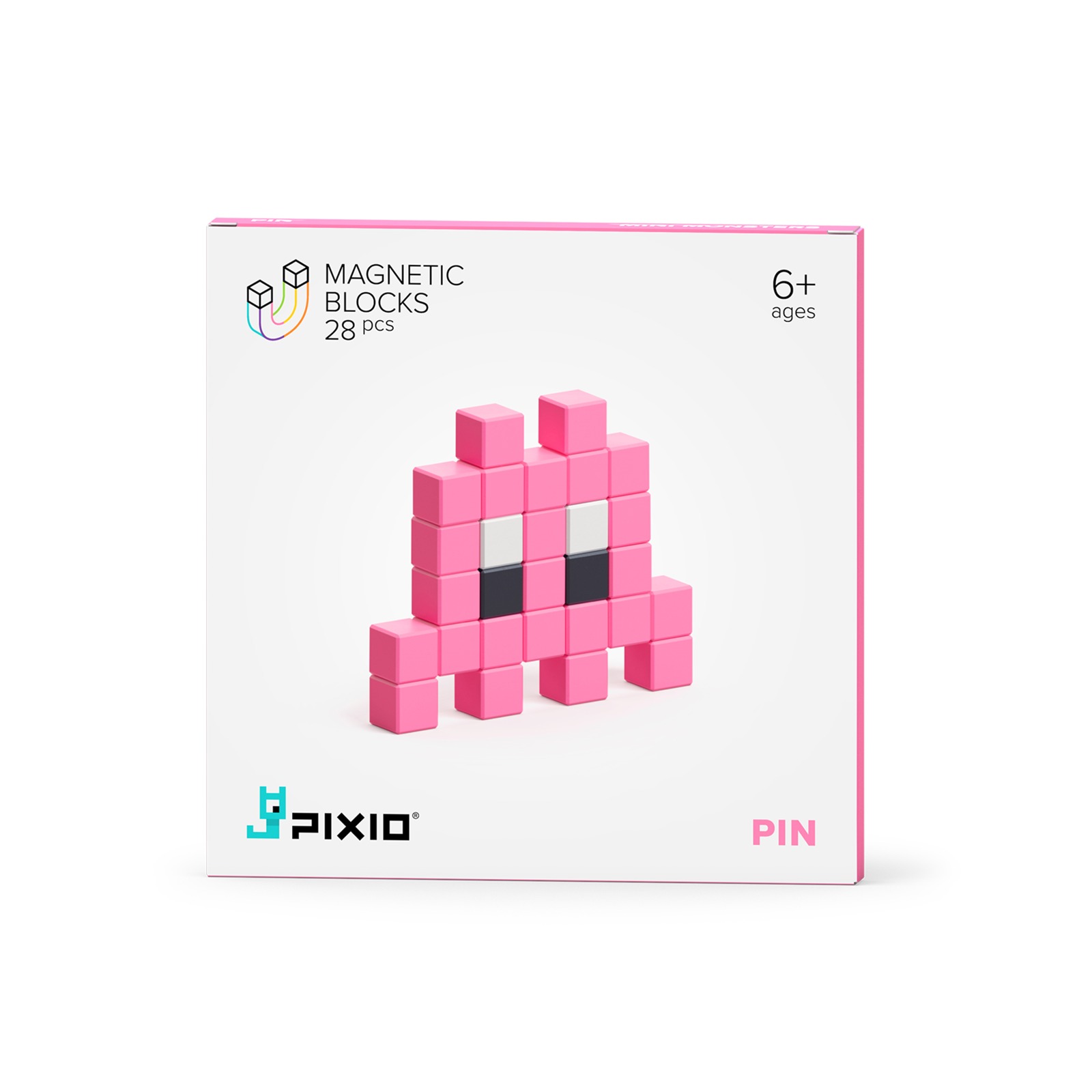 美國 Pixio 磁力像素小魔方-故事系列-粉紅大鋼牙28