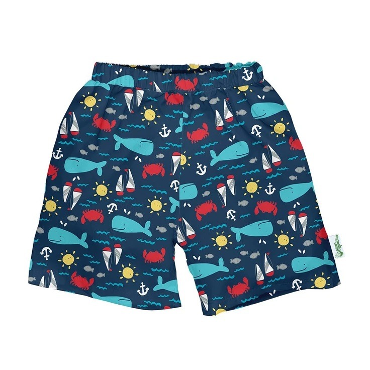 鯨魚帆船海灘褲(無口袋)#3T