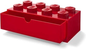 桌上型8格抽屜收納箱-紅色