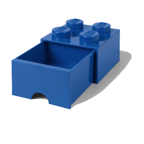 4格抽屜收納箱-藍色