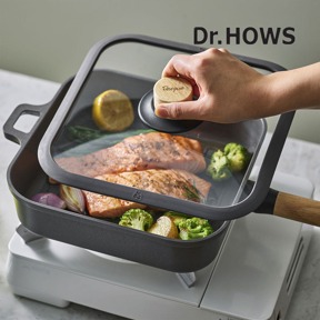 【韓國Dr.HOWS】BOSQUE 崗岩蓄熱單柄方型煎煮鍋(26cm)-炭黑