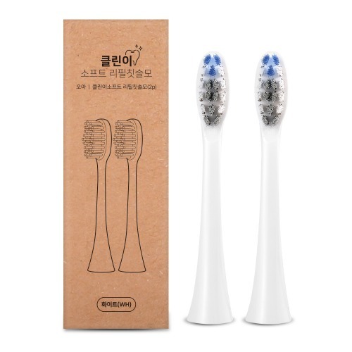 【韓國OA】CLEANING SOFT系列電動牙刷替換刷頭-W型刷毛(2入)_白色