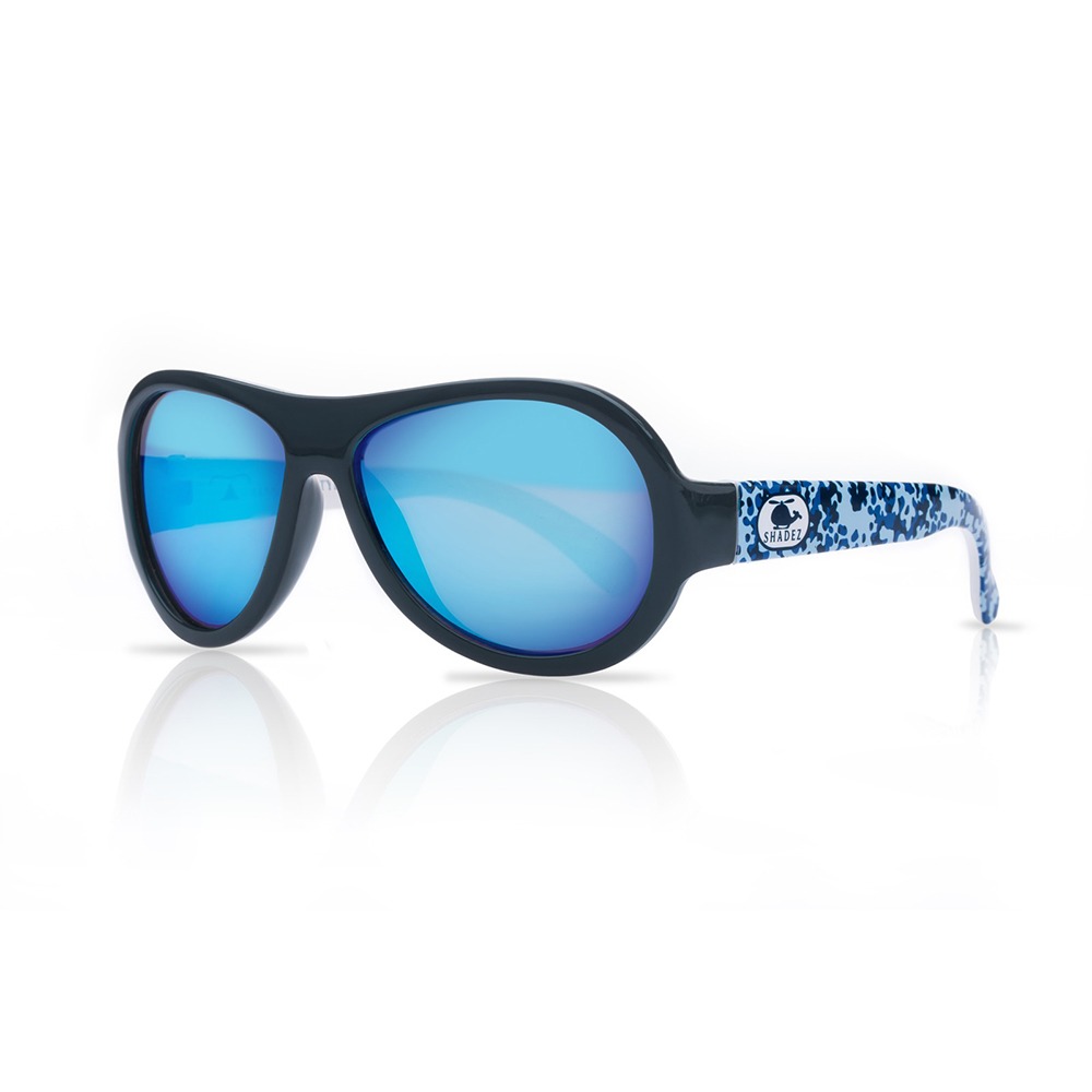 【瑞士SHADEZ】兒童太陽眼鏡〈平光款〉(年齡3-7)-SHZ42深藍迷彩